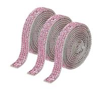 QUARKZMAN 3 Rouleau 3 Yards 8mm Ruban Strass Autocollant Diamant Bande de Strass Autocollant pour Arts & Artisanat Projet, Mariage Gâteaux, Anniversaire Décorations luminaire Rose