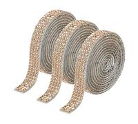 QUARKZMAN 3 Rouleau 3 Yards 8mm Ruban Strass Autocollant Diamant Bande de Strass Autocollant pour Arts & Artisanat Projet, Mariage Gâteaux, Anniversaire Décorations Beige