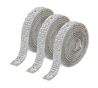QUARKZMAN 3 Rouleau 3 Yards 8mm Ruban Strass Autocollant Diamant Bande de Strass Autocollant pour Arts & Artisanat Projet, Mariage Gâteaux, Anniversaire Décorations Blanc