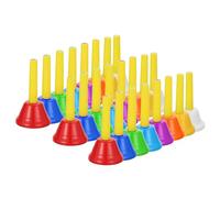 QUARKZMAN 3 Set De Cloches À Main Ensemble De 8 Notes Cloches Diatoniques Musicales Instrument De Musique Coloré Pour Enseignement Musical Fête Chorale D'Église, Jaune/Couleurs Mixtes