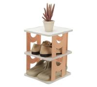 QUARKZMAN 3-Tier Free Standing Shoe Racks, Vertical Narrow Stackable Organizer Shoes Storage Shelf pour Front Door Garage Entrance Closet and Small Space, Pink