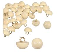 QUARKZMAN 30 Boutons En Bois 0.45" (11.5mm) Type Cèpe Bombé Rond Accessoires De Couture En Bois Avec Tige Pour Chemise Cheongsam Robe De Mariée, Jaune