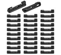 QUARKZMAN 30 Étiquettes Nominatives Vierges Avec Épingles 22x5mm Épingles à Nom En Plastique Noir En Gros DIY Gravure Portes-Badges D'Identité Pour Employés De Bureau Magasins De Détail
