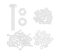 QUARKZMAN 30 Jeu M3x18mm Nylon PA66 Vis A Tete Ronde Cruciforme Boulons Phillips Ecrous Hexagonaux Rondelles Assortiment Kit, Boulon Metrique Filetage Complet Pour Assemblage Machine, Blanc