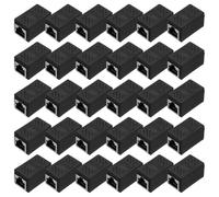 QUARKZMAN 30 Pack RJ45 Ethernet Coupler, Femelle à Femelle Cat6 Coupler Ethernet Extension Adapter Connecteur Réseau pour Cat8/Cat7/Cat6/Cat5e/Cat5, Noir