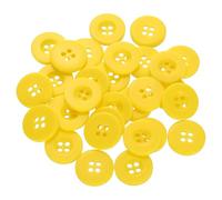 QUARKZMAN 30 Pcs Boutons Ronds en Résine, 18mm Diamètre x 2.8mm Épaisseur Boutons Mercerie à 4 Trous pour Remplacement Vêtements DIY Artisanat Décoration Loisirs Créatifs, Jaune