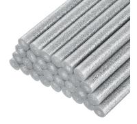 QUARKZMAN 30 Pièces Bâtons de Colle Chaude pour Pistolet, 11mm x 100mm Recharge Universelle pour Pistolet à Colle pour Bricolage, Artisanat, Réparations, Décoration, Paillette Argent