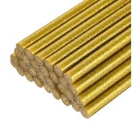 QUARKZMAN 30 Pièces Bâtons de Colle Chaude pour Pistolet, 11mm x 200mm Recharge Universelle pour Pistolet à Colle pour Bricolage, Artisanat, Réparations, Décoration, Paillette Or