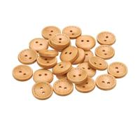 QUARKZMAN 30 Pièces Boutons de Couture en Bois, 18mm Diamètre x 4.5mm Épaisseur Boutons avec 2 Trous Ronds Bord en Pointillés pour Remplacement Vêtements DIY Artisanat Décoration, Beige