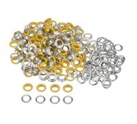 QUARKZMAN 300 Ensembles Œillets en Métal de 10mm ID avec Rondelles, Œillets en Fer pour Chaussures, Vêtements, Ceintures, Étiquettes, Sacs, Tissus, Cuir,DIY, Accessoires, Jaune