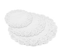 QUARKZMAN 300Pcs Napperons En Papier Dentelle Blanche, Tailles Assorties 6,5, 8,5, 10,5 Pouces Napperons Ronds En Papier Pour Décoration De Mariage Ou D'Anniversaire