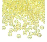 QUARKZMAN 300Pcs Perles Pony Couleurs AB 6x9mm Perles Spacer Barrel Lâches Pastel En Acrylique Pour Colliers Porte-Clés Boucles D'Oreilles Tressage De Cheveux Création De Bijoux, AB Jaune