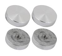 QUARKZMAN 30mm Aluminium Disque x 4pcs Circulaire Disques Matériel pour Porte Verre Table ou Chaise, [Argent Ton, Filetage M8 ]