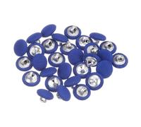 QUARKZMAN 30pcs 18L Étoffe Bouton Recouvert de Tissu 11,5 mm Rond Métal Tige Couture Tissu Couvert Bouton Boutons Mercerie Boutons pour Costumes Robes Chemisiers, Profond Bleu