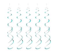 QUARKZMAN 30pcs 27,6" suspendu Spirale Décorations Plafond Spirale Serpentins Fête Décoration pour Nouveau Année Mariage Anniversaire Célébration Plastique, Bleu Clair