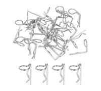 QUARKZMAN 30pcs 90-Degree Angle RC Body Clips Bent Springy R Pins 20x1.2x9.5mm pour All 1/8 1/10 1/12 Scale Model RC Car Crawler Truck,Shell Replacement Parts(Silver)