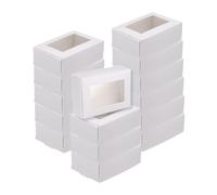 QUARKZMAN 30Pcs Boîtes à Savon Kraft. 3.3" x 2.4" x 1.2" Mini Boîte Kraft avec Fenêtre Transparente pour Emballage de Bonbons. Biscuits. Cadeaux. Fêtes (Blanc)
