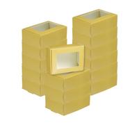 QUARKZMAN 30Pcs Boîtes à Savon Kraft. 3.3" x 2.4" x 1.2" Mini Boîte Kraft avec Fenêtre Transparente pour Bonbons Biscuits Cadeaux Fêtes Emballage (Or)