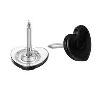 QUARKZMAN 30Pcs Clous de Tapisserie, 11mmx12.5mm Tête Plate Clous Décoratifs pour Meubles Sofa Têtes de Lit, Noir