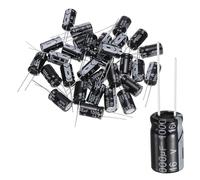 QUARKZMAN 30Pcs Condensateur Électrolytique 1000uF 16V 10x17mm Noir | Condensateurs Aluminium À Bornes Radiales, Haute Température 105C, Pour TVs LCD Monitor VCD