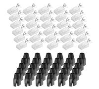 QUARKZMAN 30pcs Connecteurs RJ45 CAT7 Pass Through, Connecteurs RJ45 STP/FTP 8P8C Plaqués Or Avec 30pcs Manchons Anti-Traction Noirs Et Traverse De Câble Pour Câble Ethernet 23AWG