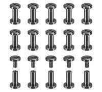QUARKZMAN 30Pcs de Vis à Tête Plate en Laiton de Chicago, 10X8mm, Vis de Fixation de Clou de Poteau de Liaison pour L'Artisanat Du Cuir Diy Ceinture Sangle Noire