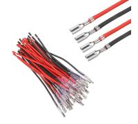 QUARKZMAN 30Pcs Embouts Femelles À Cosses avec Manchon Isolant 2.8mm, Kit D'Embouts À Cosses Rapides Femelles avec Fils 10cm, Couverture Ignifuge, Rouge/Noir