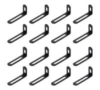 QUARKZMAN 30Pcs Équerre En L Ajustable, 23mm x 52mm x 12mm Support D'angle À 90 Degrés Métallique À Fente Pour Meuble En Bois Armoire, Noir