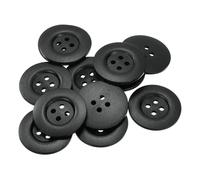 QUARKZMAN 30Pcs Gros Boutons En Bois, 50mm(2") Boutons Ronds En Bois à 4 Trou pour Couture DIY Vêtements, Noir