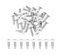 QUARKZMAN 30Pcs M4.8x19mm Vis Autotaraudeuse Tête Cylindrique Blanche, Vis Autoperceuses en Acier Inoxydable 410 pour Tôle, Argentées