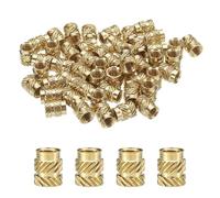 QUARKZMAN 30pcs M5 Inserts Filetés Écrous Moletés en Laiton Thermodurci M5x8.5mm, OD 7mm, Écrous en Laiton à Impression 3D Inserts Filetés Femelles Écrous
