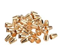 QUARKZMAN 30pcs Métal Cloche Bouchon, Alliage Conique Cloches Cordon Corde Verrous Fermoir Cordon Extrémités Obturateur Cône Cordon Corde Obturateur pour Lanière Sac Dos Sacoches, Doré