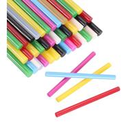QUARKZMAN 30pcs Mini Bâtons De Colle 0.3"x3.9" Bâtons Pour Pistolet À Colle Chaude High-Stick Bandes Adhésives À Fusion Pour DIY Artisanat Scellage Réparation, Couleurs Mixtes