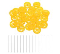 QUARKZMAN 30pcs Petites Roues en Plastique pour RC Car 30mm OD Mini Rouleau en Nylon avec 2mm OD x 100mm Longues Tiges Ronde Axes pour DIY RC Car Truck Boat Helicopter Model Part, Yellow