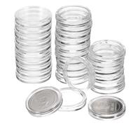 QUARKZMAN 30Pcs Porte-Monnaie en Argent De 20.5mm, Couvertures De Capsule en Plastique pour Pièces en Acrylique Transparent Fournitures De Collection Ronde pour Protectors Ou NFC Tag