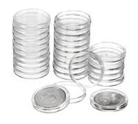 QUARKZMAN 30Pcs Porte-Monnaie en Plastique De 25mm pour Pièces De Change, Coque Transparentes en Acrylique pour Collection Ou pour NFC Tag