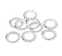 QUARKZMAN 30Pcs Rondelles de Blocage Dentées Externes, M10 en Acier Finition Zinc, Rondelle de Blocage Dentée Externe pour Fixations d'Équipements Mécaniques, Argent