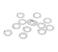 QUARKZMAN 30Pcs Rondelles de Blocage Dentées Externes, M5 en Acier avec Finition en Zinc pour Équipements Mécaniques, Argent