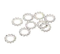 QUARKZMAN 30Pcs Rondelles de Blocage Dentées Externes, M6 en Acier avec Finition en Zinc, pour Fixations d'Équipements Mécaniques, Couleur Argent