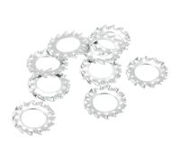 QUARKZMAN 30Pcs Rondelles de Blocage Dentées Externes, M8 en Acier avec Finition en Zinc, pour Fixations d'Équipements Mécaniques, Couleur Argent