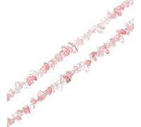 QUARKZMAN 32" 3-5mm Perle En Pierre Gemme Naturelle En Forme Libre Cristal Pastèque Chips Perles En Pierre Polie Irrégulière Percée Pour Fabrication De Bijoux Artisanat (Watermelon Red)