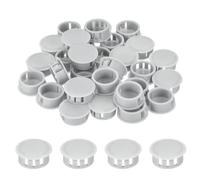 QUARKZMAN 32 Pièces Bouchons en Plastique Rond,22mm Diamètre Cache Trou Bouchon de Verrouillage à Pression, Cache Trou Meuble Mur pour Étagères, Armoires, Tables, Chaises, Lits, Gris Clair