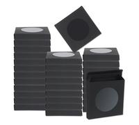 QUARKZMAN 32Pcs Boîtes D'Emballage Pour Savon 3.5 x 3.5 x 0.6 Pouces Boîte Mini Cadeau Pour Savon Kraft Pour Emballage De Pâtisserie Bonbons Présentation De Bijoux (Noir)