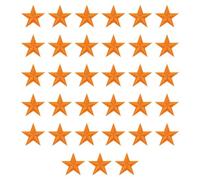QUARKZMAN 33 Pcs Étoiles 5Star Patches Autocollants Thermo Fixés, Orange Broderie Appliquée Décorations 1.1IN Patch Réparation Pour DIY Vêtements Sac À Dos Cadeau Décoration