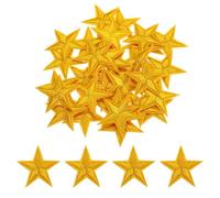 QUARKZMAN 33Pcs Patches Étoiles Thermocollants Appliqués à Coudre Orange | Petites Étoiles Brodées, pour DIY Réparation de Vêtements Décoration de Sacs et Chapeaux
