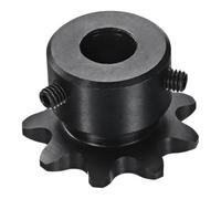 QUARKZMAN #35 Pignon De Chaine Type B, Alésage 3/8" 9 Dents Simple Brin, Acier Au Carbone, Rainure De Clavette Avec Vis De Fixation