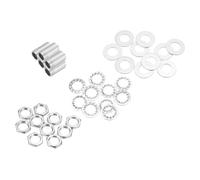 QUARKZMAN 35Pcs Tube Fileté M10 à Filetage Fin 2cm de Long x 7mm ID Kit de Raccords pour Tubes de Lampe avec Écrous Hexagonaux et Rondelles, pour Réparation Bricolage, Argent