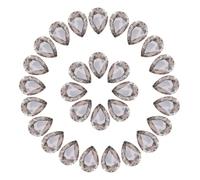 QUARKZMAN 36 Pcs 3D Teardrop Rhinestones Diamond Nail Charm Crystal Pointback K9 Glass Rhinestones Crystal Gems Pour Jewelry Making, Craft, 10x14mm, Dark Gray