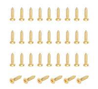 QUARKZMAN 36 Pcs Vis Laiton, M3 x 12mm Tête Plate Phillips Auto-Taraudeuse Vis À Bois Pour Réparation Meubles Cadre Photo Cloison Sèche Électroménagers