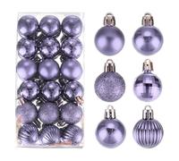 QUARKZMAN 36 Pièces Boules de Noël Décorations de Sapin de Noël | 1,2"/3cm pour Décoration de Fête Mariage Vacances, Boules Violet Clair, Décoration de Noël